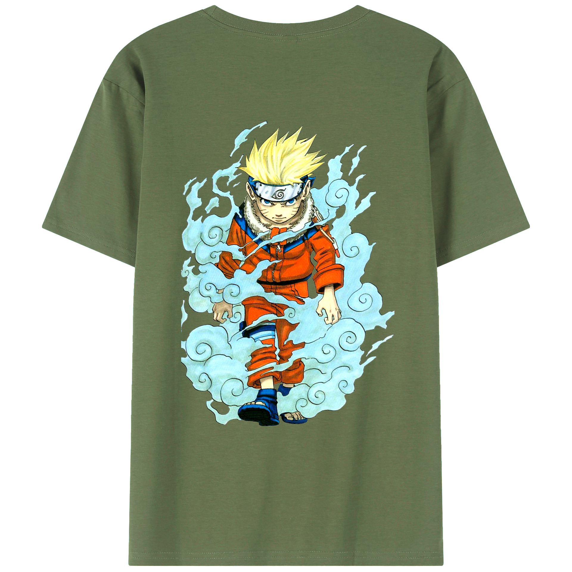 （画像用） NARUTO -ナルト- うずまき ナルト Uzumaki Naruto 綿100％ メンズ半袖Tシャツ（バックプリント） 通気性